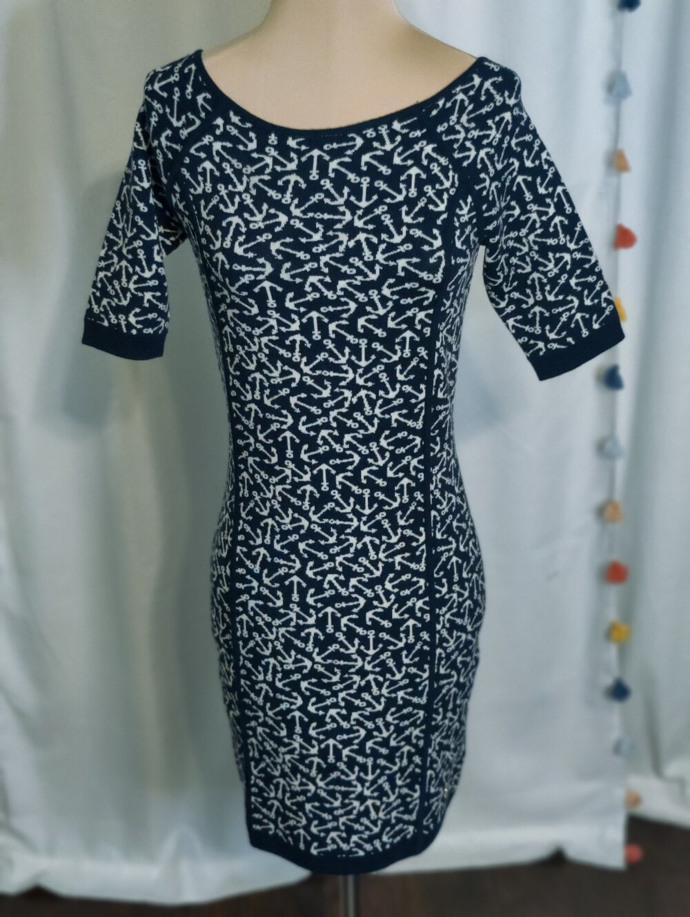 Juciy Couture Anchors Away navy blue Summer Sweater Dress Fitted Mini XS